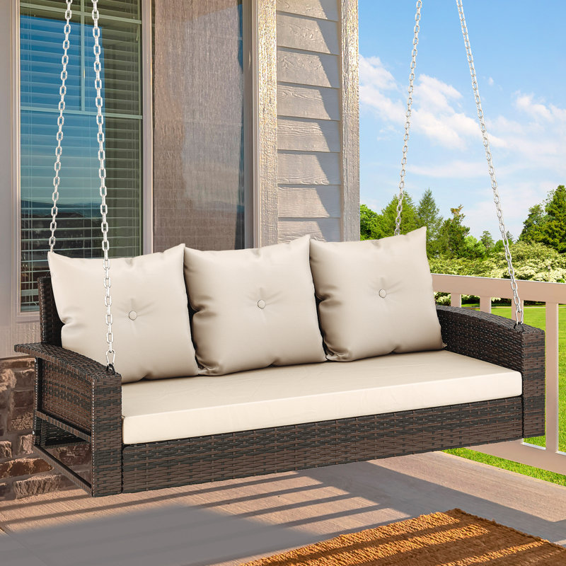 Lark Manor Cathy 3 Person Porch Swing Reviews Wayfair